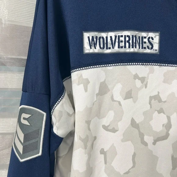 Michigan Wolverines Military Appreciation Arctic Camo Hoodie Long Sleeve Shirt - Picture 3 of 10